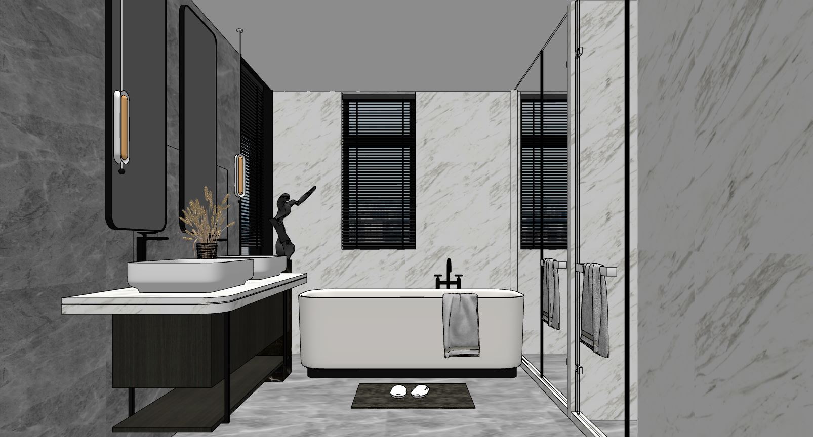 sketchup nội thất,3d sketchup nội thất phòng tắm,phòng tắm 3d sketchup
